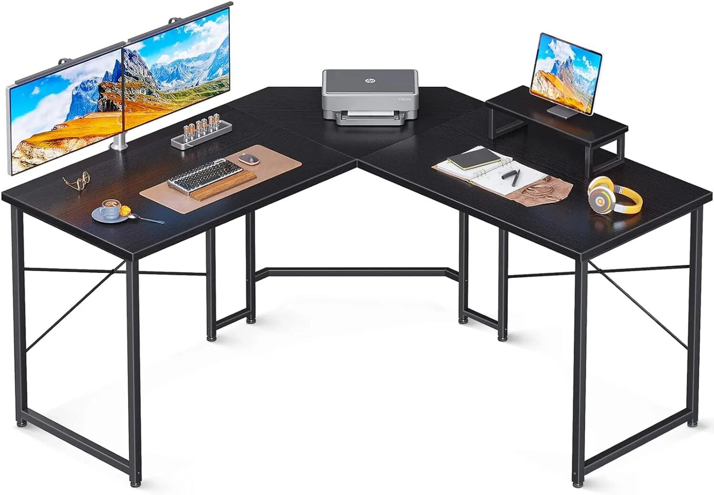 51" Computer Desk with Monitor Stand, PC Gaming Desk, Corner Desk Table for Home Office