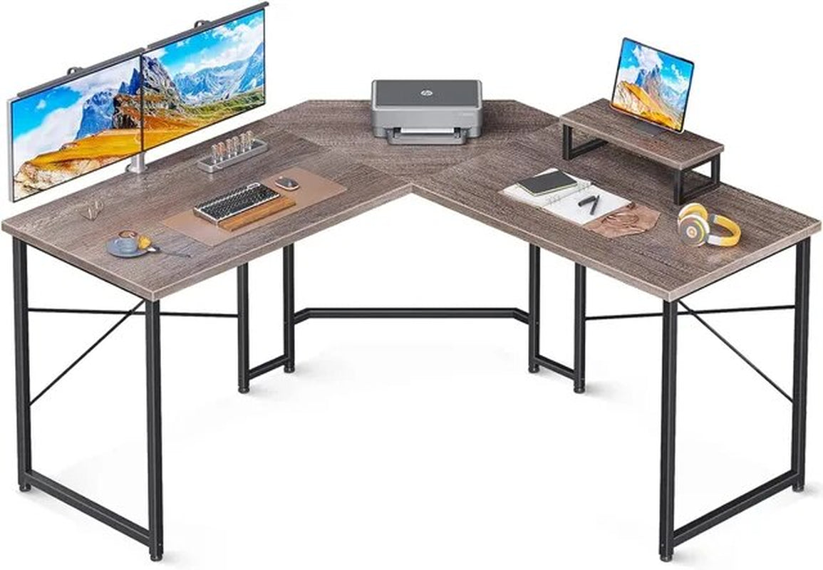 51" Computer Desk with Monitor Stand, PC Gaming Desk, Corner Desk Table for Home Office