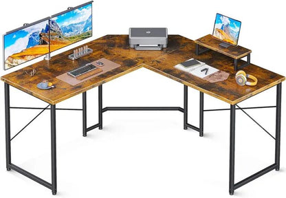 51" Computer Desk with Monitor Stand, PC Gaming Desk, Corner Desk Table for Home Office