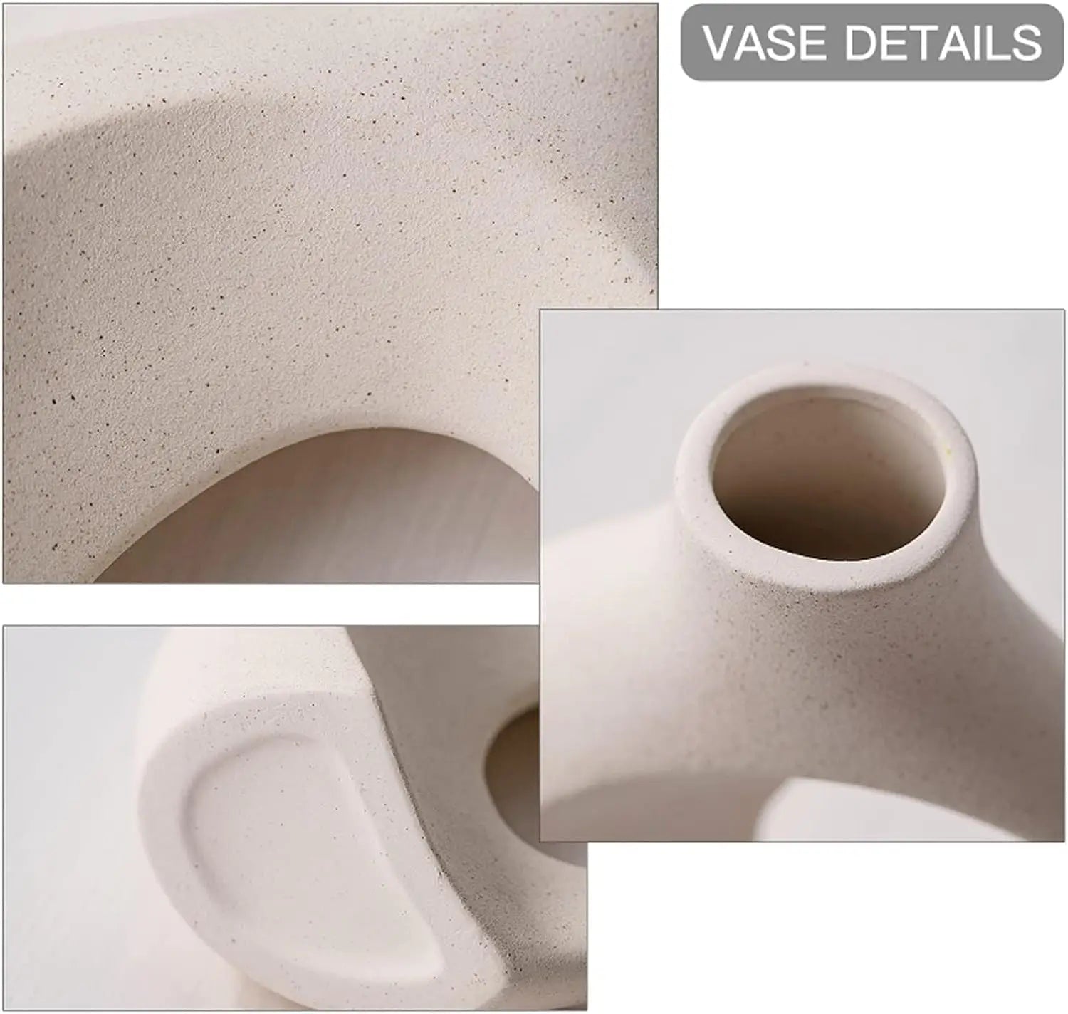 White Ceramic Vase Set of 2 