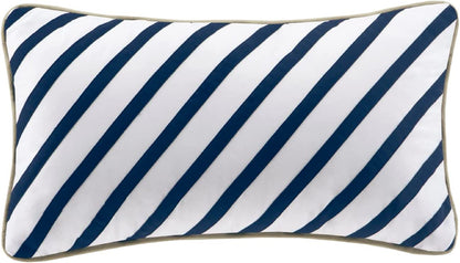 - Ashton - Comforter Set - Navy - Full/Queen - Striped Pattern - Includes 1 Comforter, 1 Decorative Pillow, 2 Shams