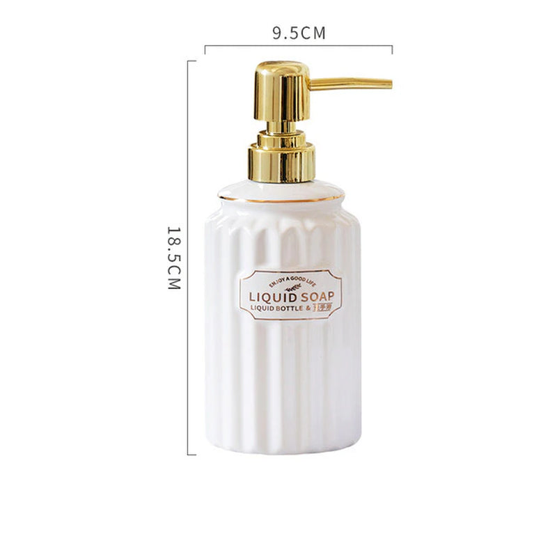 1Pc Modern Liquid Soap Bottles Ceramics Pure Color Bathroom Sanitizer Bottles Wristband Hand Dispenser Restroom Accessories