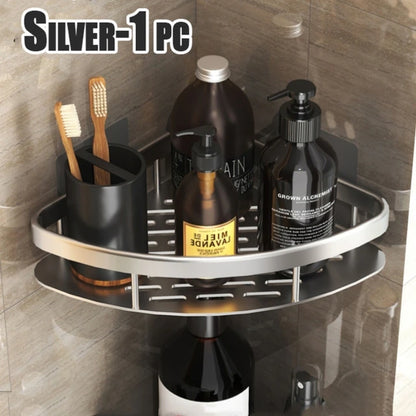 Bathroom Shelf Kitchen Storage Organizer Aluminum Alloy Shampoo Rack Shower Shelf Bathroom Accessories No Drill Shelf